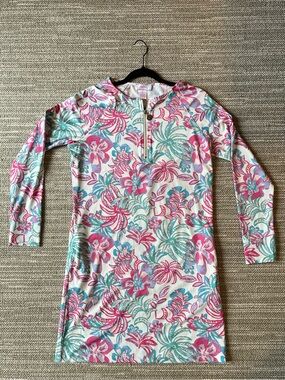 Floral Long Sleeve Dress in Pink & Aqua